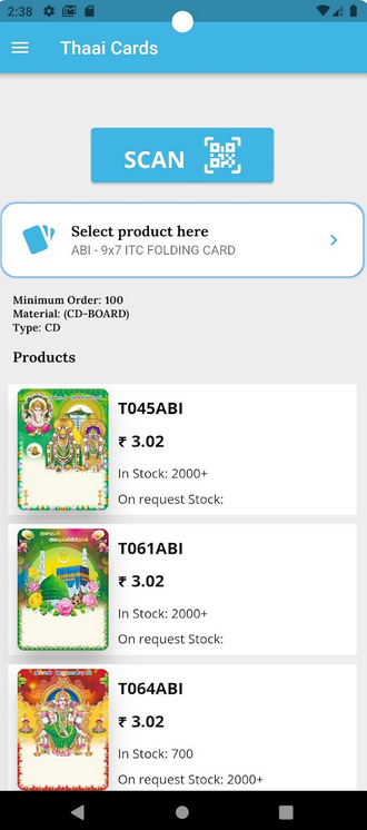 Image of Mobile View Thaai Cards App